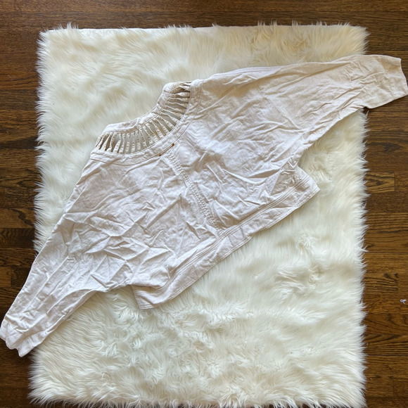 Anthropologie Hei Hei Womens Cropped Jacket Ivory Open Front Stretch Cut Out XS - Picture 2 of 8